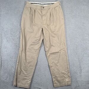 Polo Ralph Lauren Andrew Pant Mens 36x32 Khaki Pleated 100% Cotton Trousers